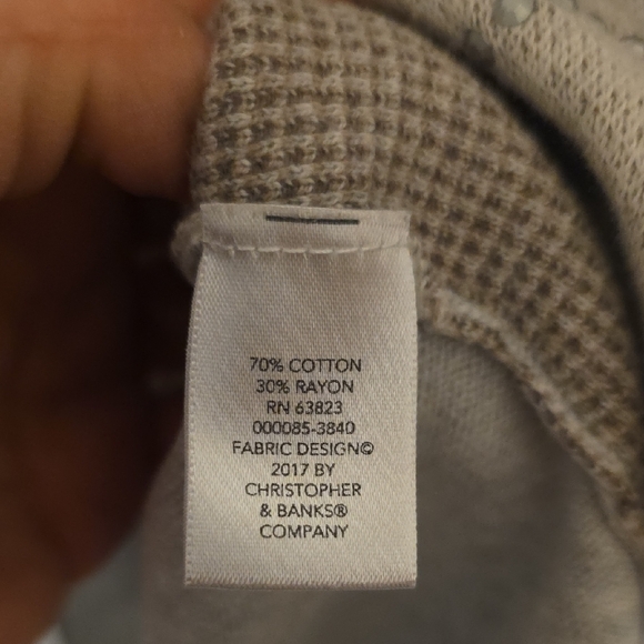 CJ Banks Light Gray and Brown Forest Cardigan - Picture 3 of 6